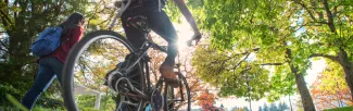 someone riding a bicycle